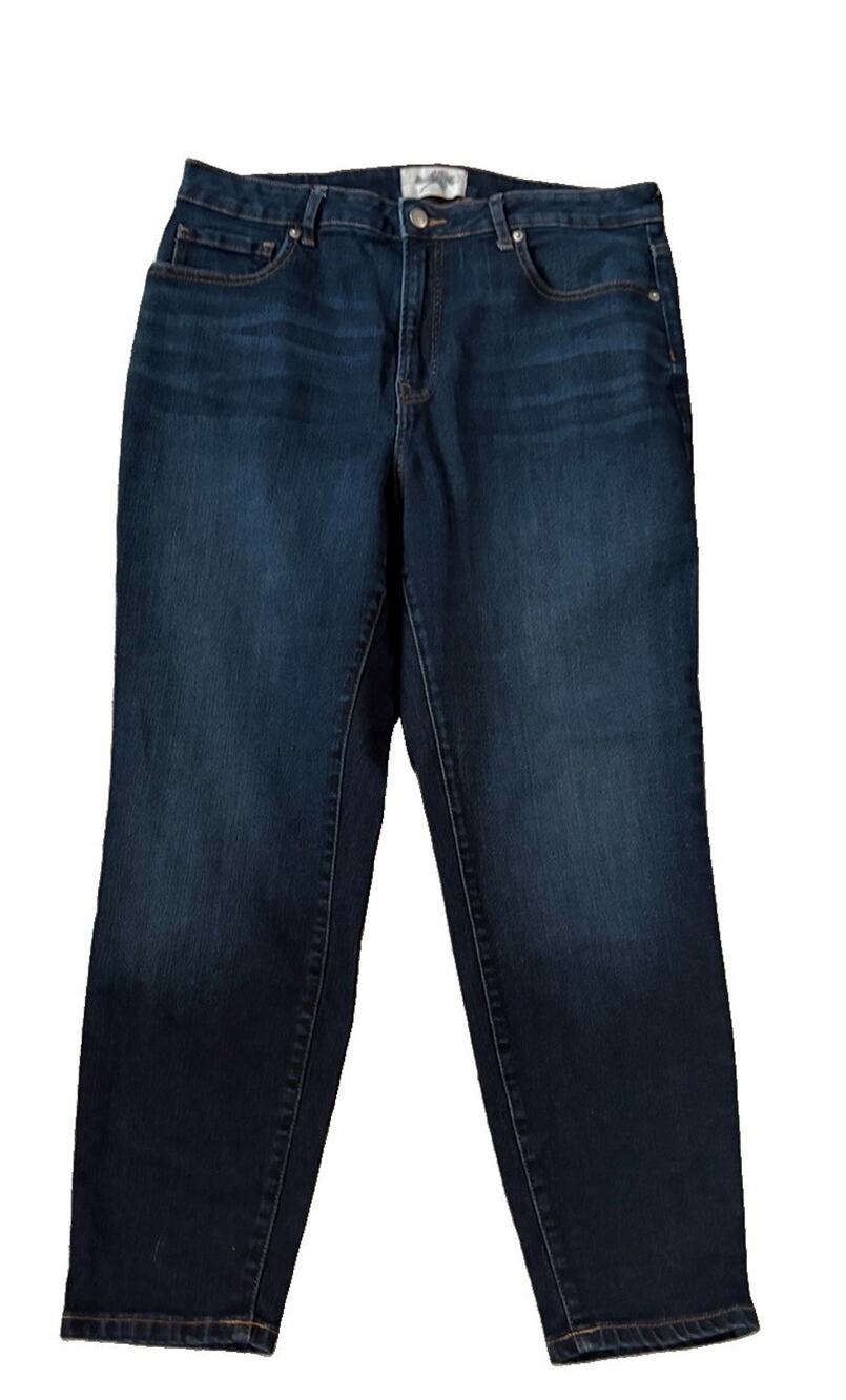 Everlane The Way High Jean 34 Crop Dark Wash Blue Organic Cotton Skinny Stretch